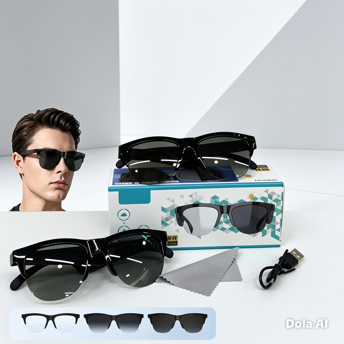 Lentes de sol inteligentes con Bluetooth y lente fotocromático