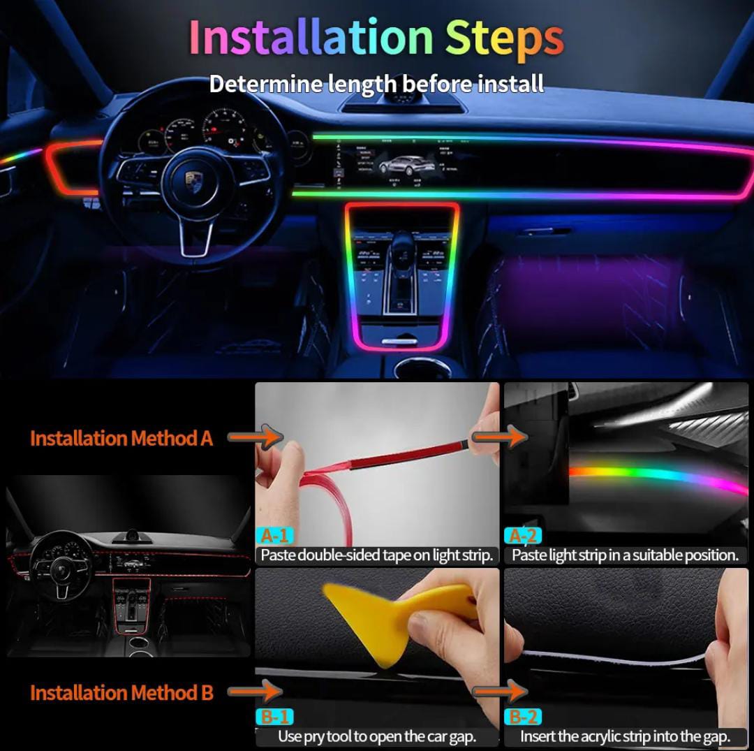 Tira LED multicolor para auto - efecto de colores